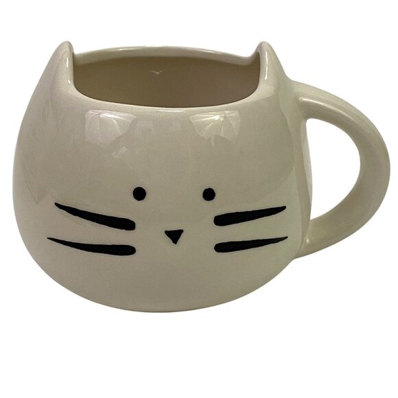 The Cat Ladies Organic Pet Grass Kit White Kitty Face Planter Garden Plants - Picture 6 of 15